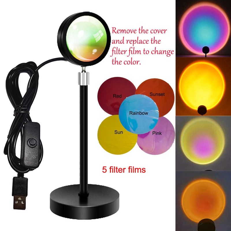 RGB sunset Projection Lamp - LED Mood Light with Remote