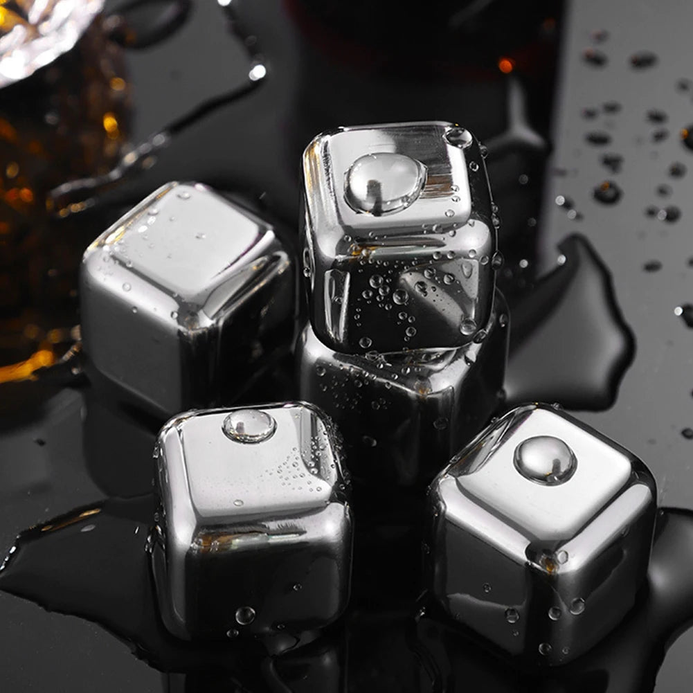 Stainless Steel Ice Cubes Reusable Chilling Stones