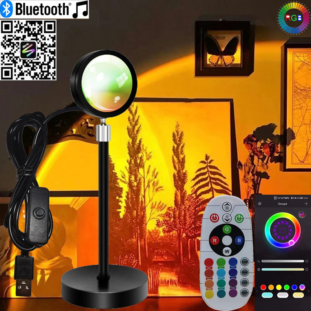 RGB sunset Projection Lamp - LED Mood Light with Remote