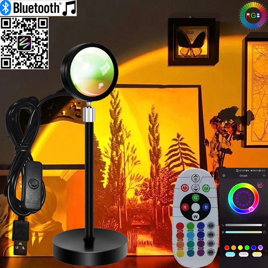 RGB sunset Projection Lamp - LED Mood Light with Remote